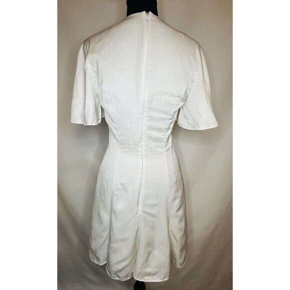 KEEPSAKE Ivory White Flounce Sleeve Romantic Mini Dress Women's SIZE 4 - Picture 5 of 13